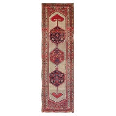 Malayer with a Beige Field, and Cherry Red, Plum, Camel & Cocoa Tones c.1920