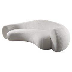 "Malbec" Curved Couch in Bouclé Fabric, Modern Design 2.6