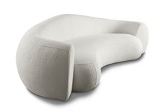 "Malbec" Curved Couch in Bouclé Fabric, Modern Design 2.8