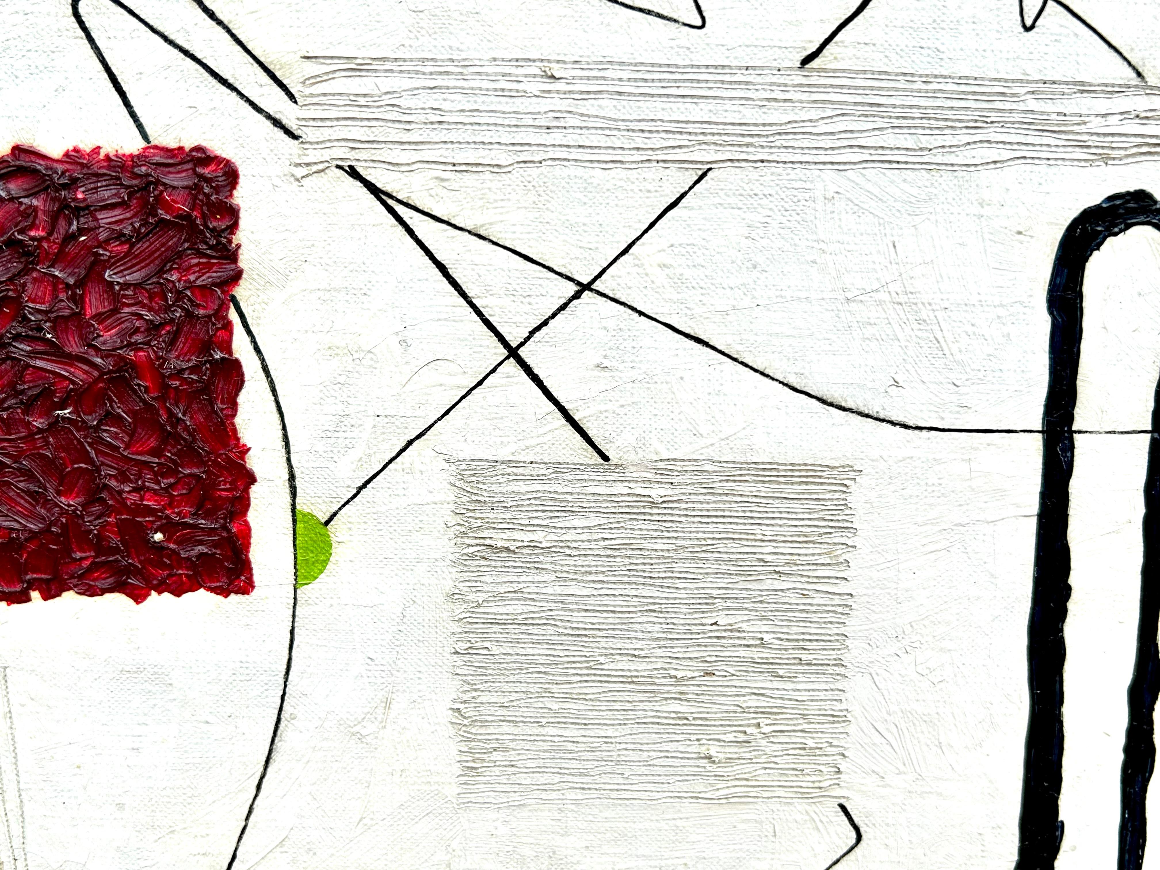 Abstraktes Ölgemälde, Moderne der Mitte des Jahrhunderts (Grau), Abstract Painting, von Malcom Edgar Case