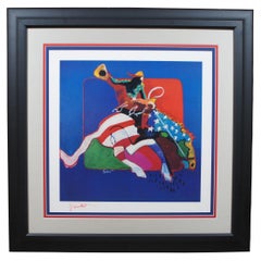Vintage Malcolm Furlow Signed Serigraph Print American Rodeo Cowboy Bucking Bronco Horse