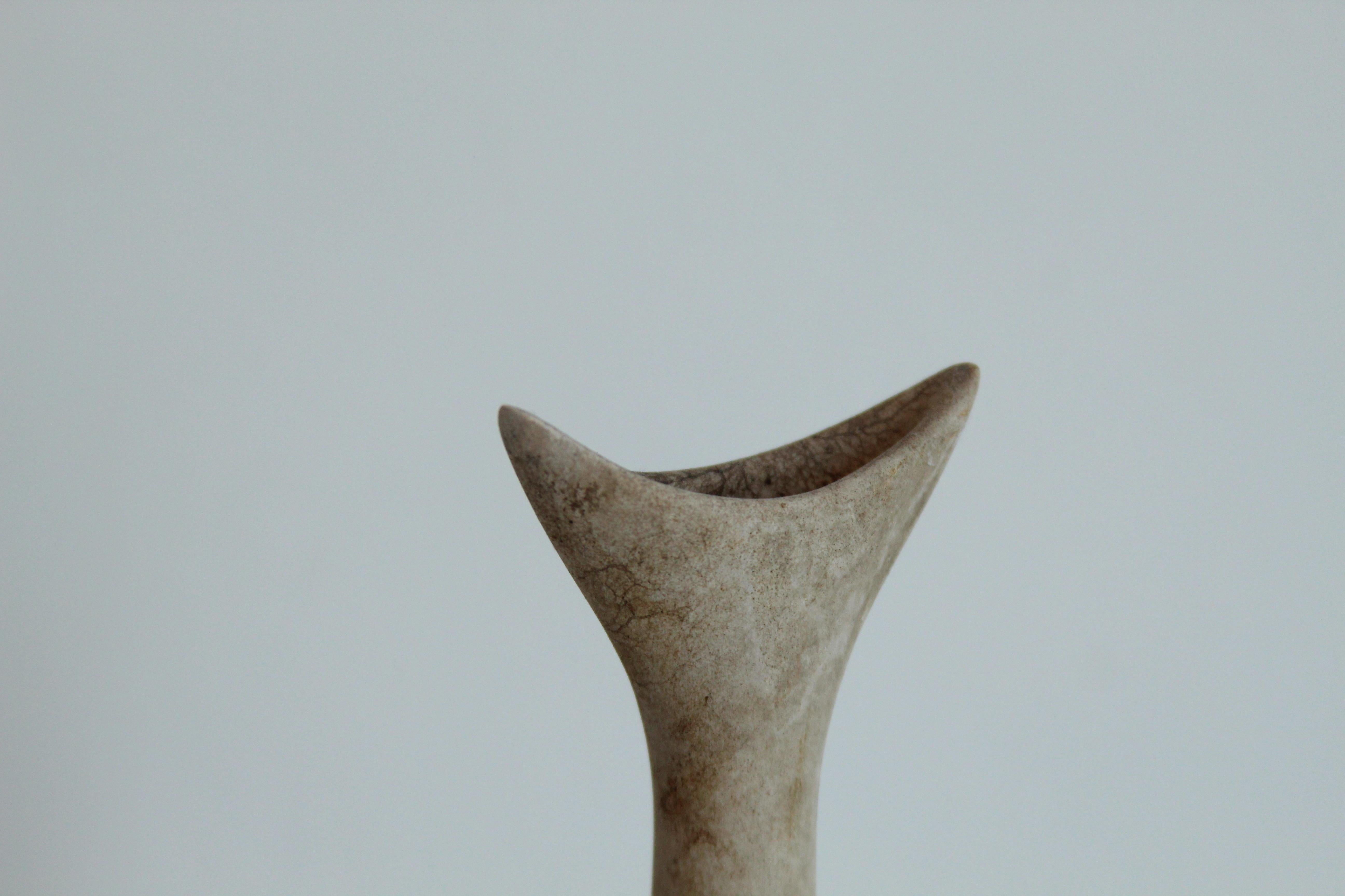 Mid-Century Modern Malcolm Leland Large Sculptural Bisque Ceramic Vase, 1950s For Sale