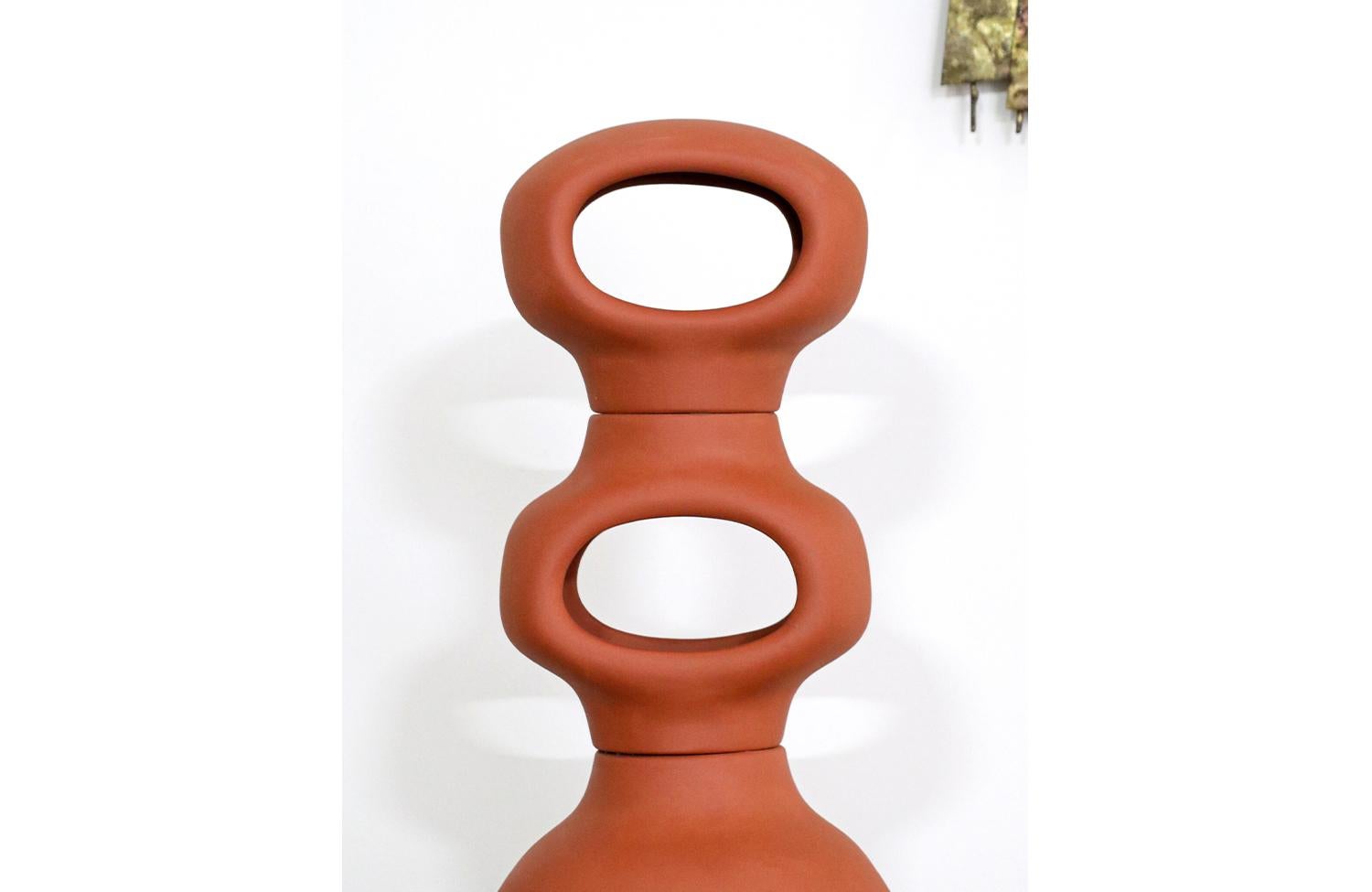 American Malcolm Leland Terracotta Ceramic Floor Lantern for Architectural Pottery