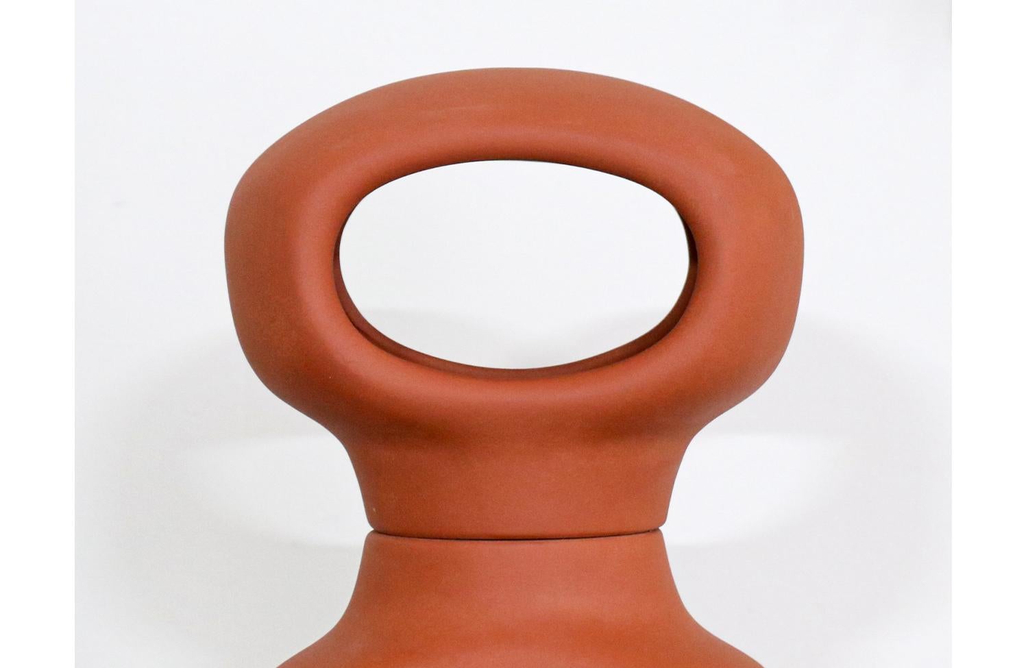 Mid-20th Century Malcolm Leland Terracotta Ceramic Floor Lantern for Architectural Pottery