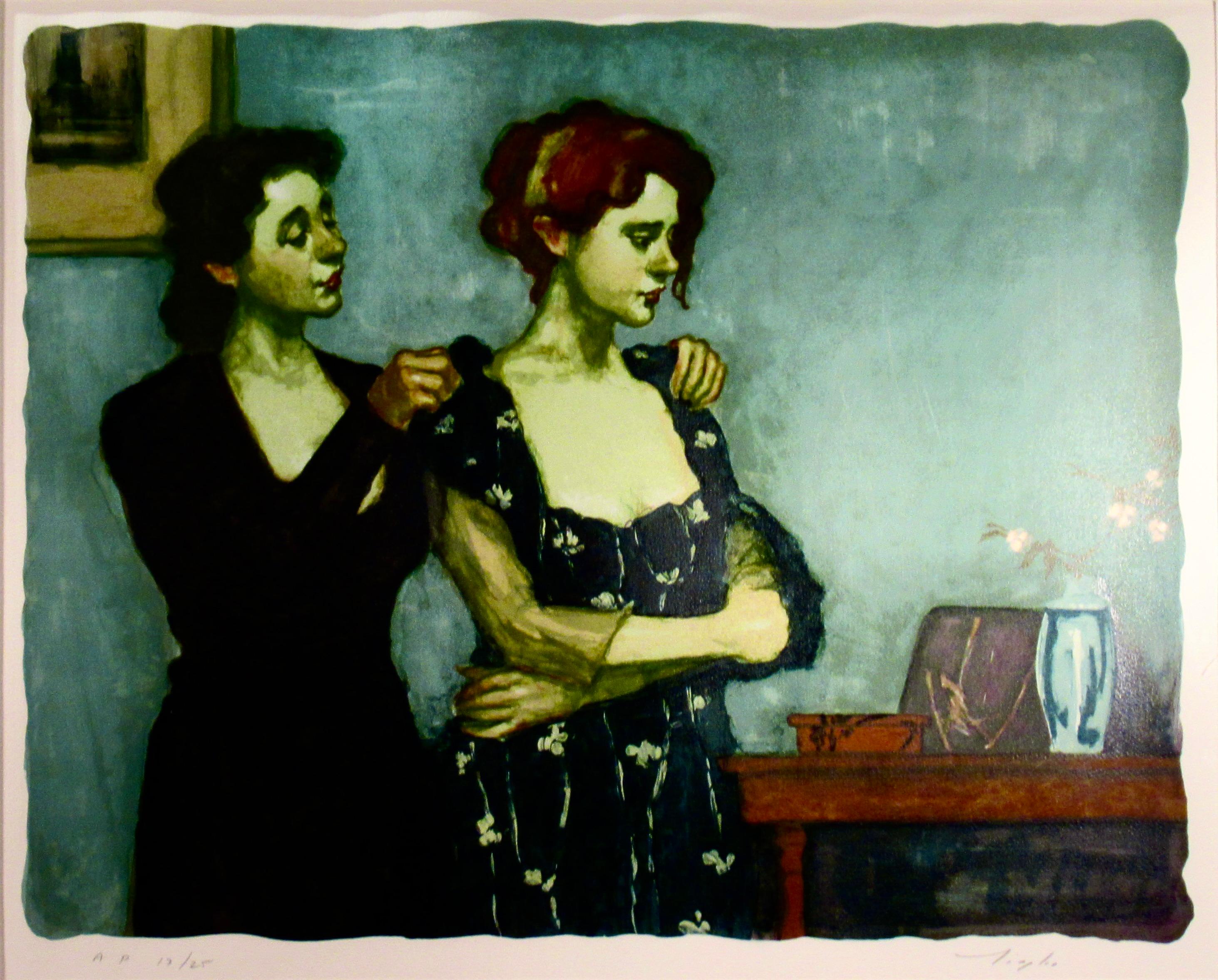 Helping with the Dress - Print by Malcolm Liepke