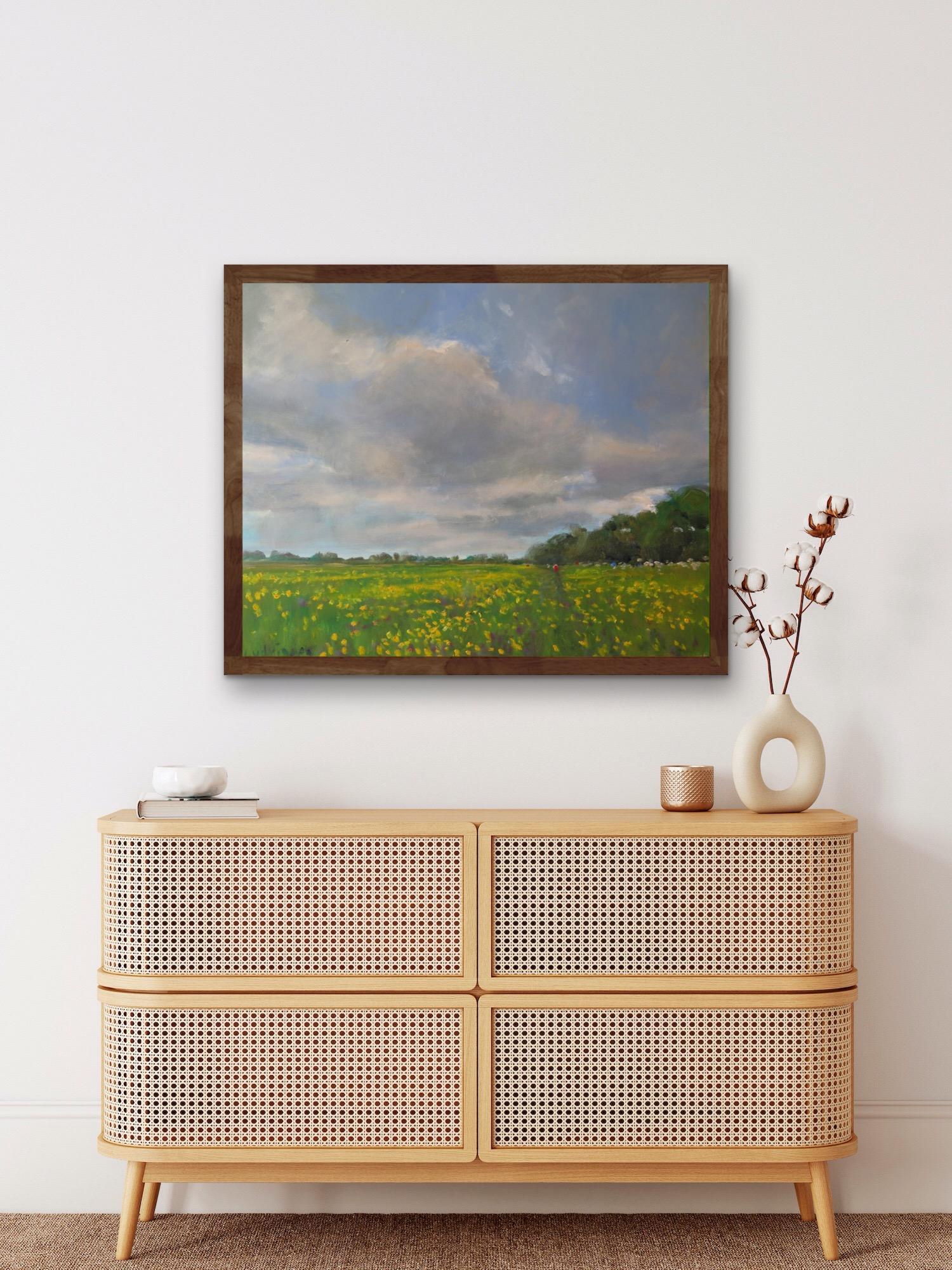Buttercup Meadow Yorkshire art, landscape art, field art, pastoral art For Sale 1