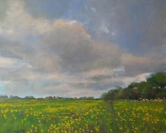 Buttercup Meadow Yorkshire art, landscape art, field art, pastoral art