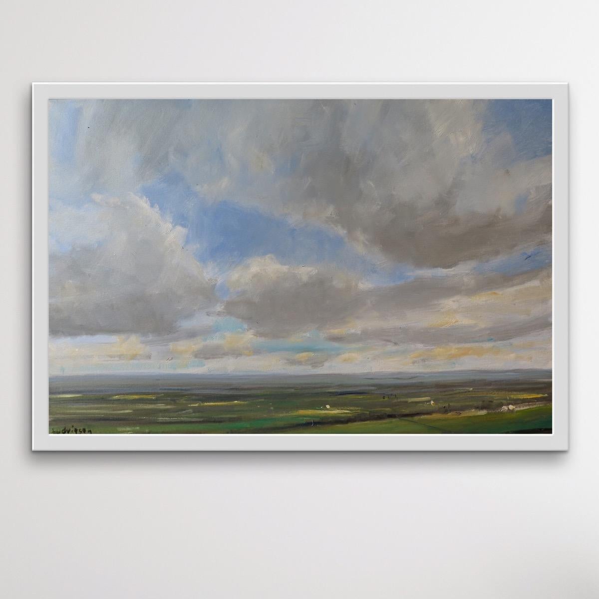 The Vale of York, landscape art, original art, plein air art, cloud art For Sale 2