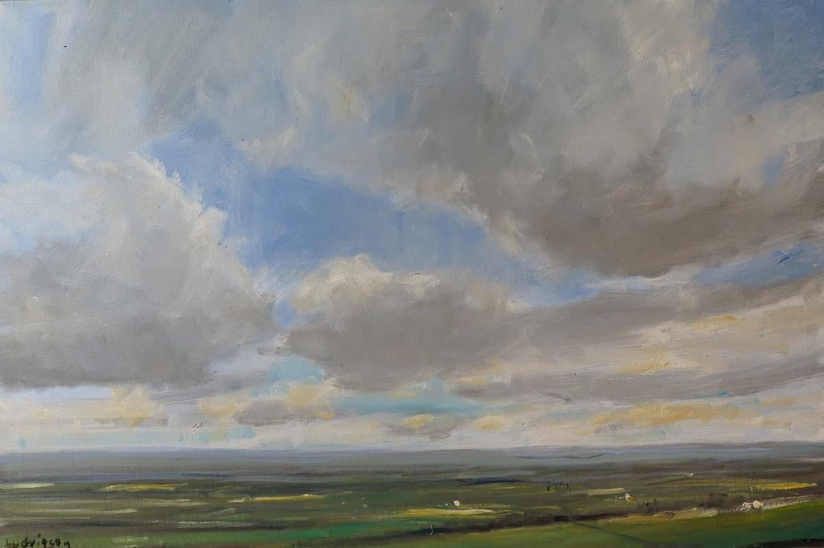Malcolm Ludvigsen Landscape Painting - The Vale of York, landscape art, original art, plein air art, cloud art