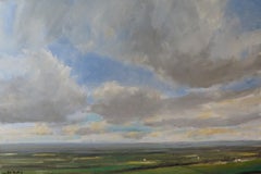 The Vale of York, Landschaftskunst, Originalkunst, Pleinair-Kunst, Wolkenkunst