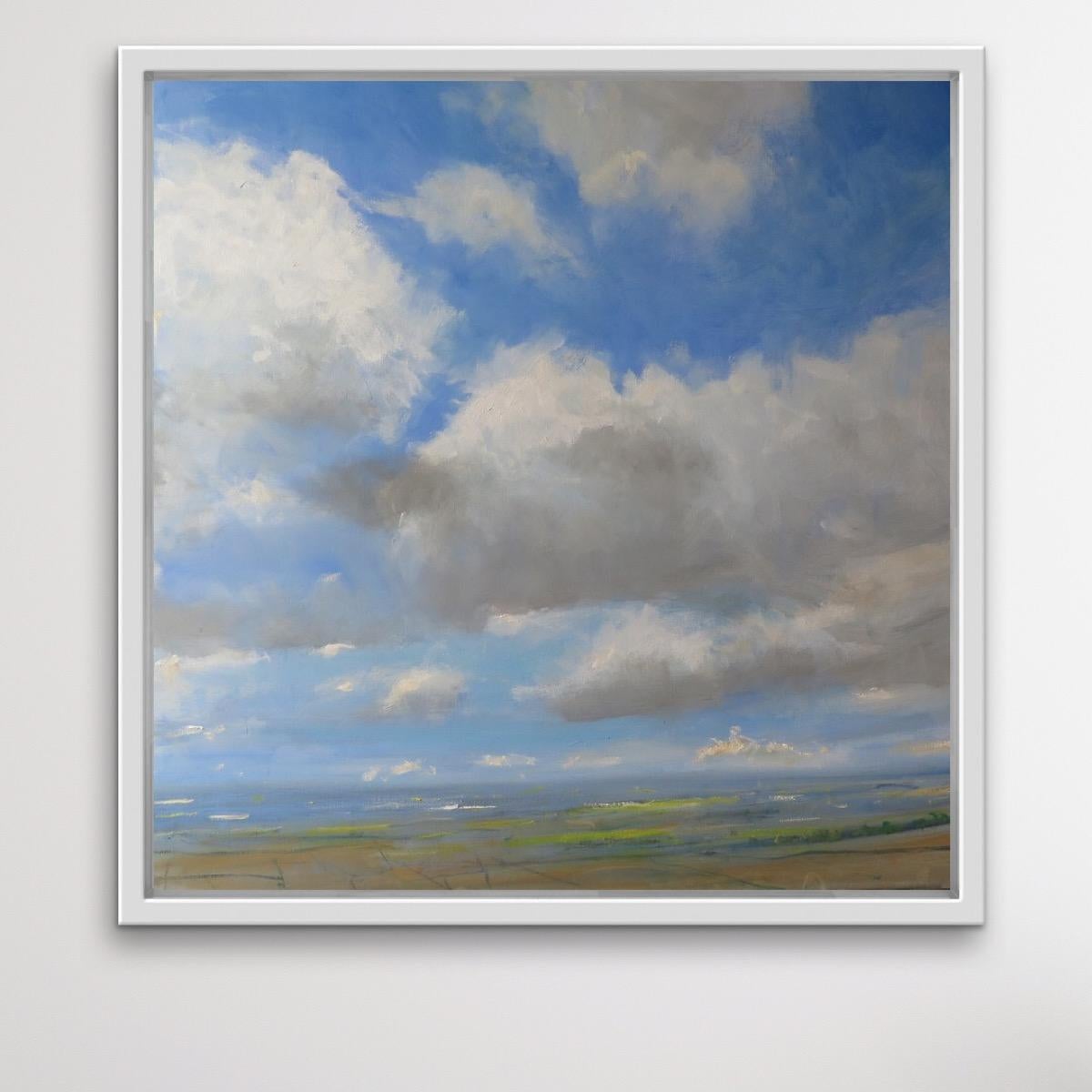 'View from the Wolds' is an original painting by Malcom Ludvigsen. It is a proper plein-air oil painting, painted on the spot from Garrowby Hill in the Yorkshire Wolds. It is unframed but painted round the edge and D-rings and chord are attached, so