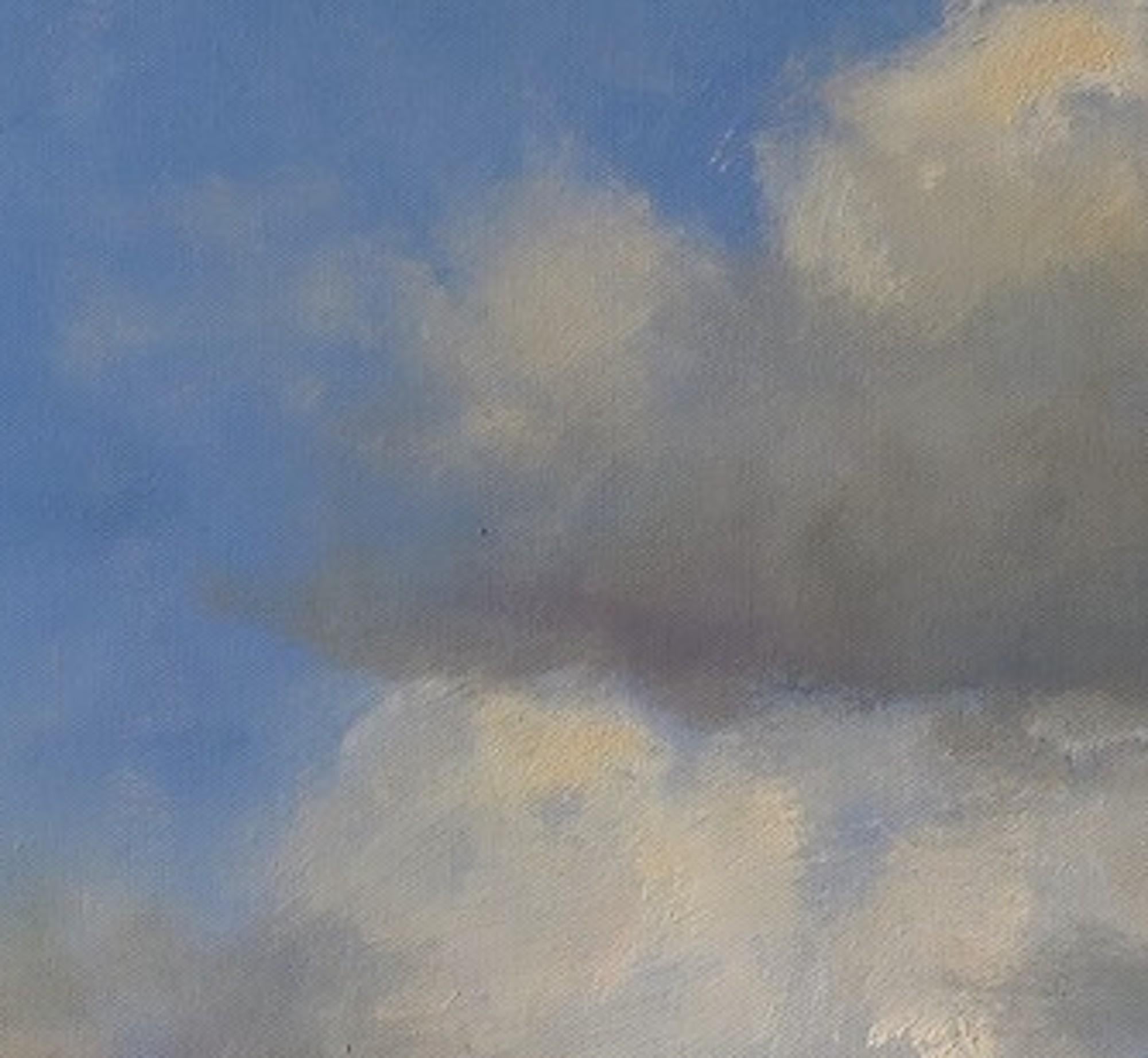 Whitby Clouds, Wolkenkunst, Original-Kunst, erschwingliche Kunst, Pleinair-Kunst (Grau), Landscape Painting, von Malcolm Ludvigsen