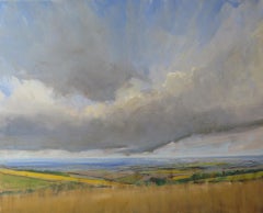 Wolds, July 12, landscape art, affordable art, cloud art, plein air art