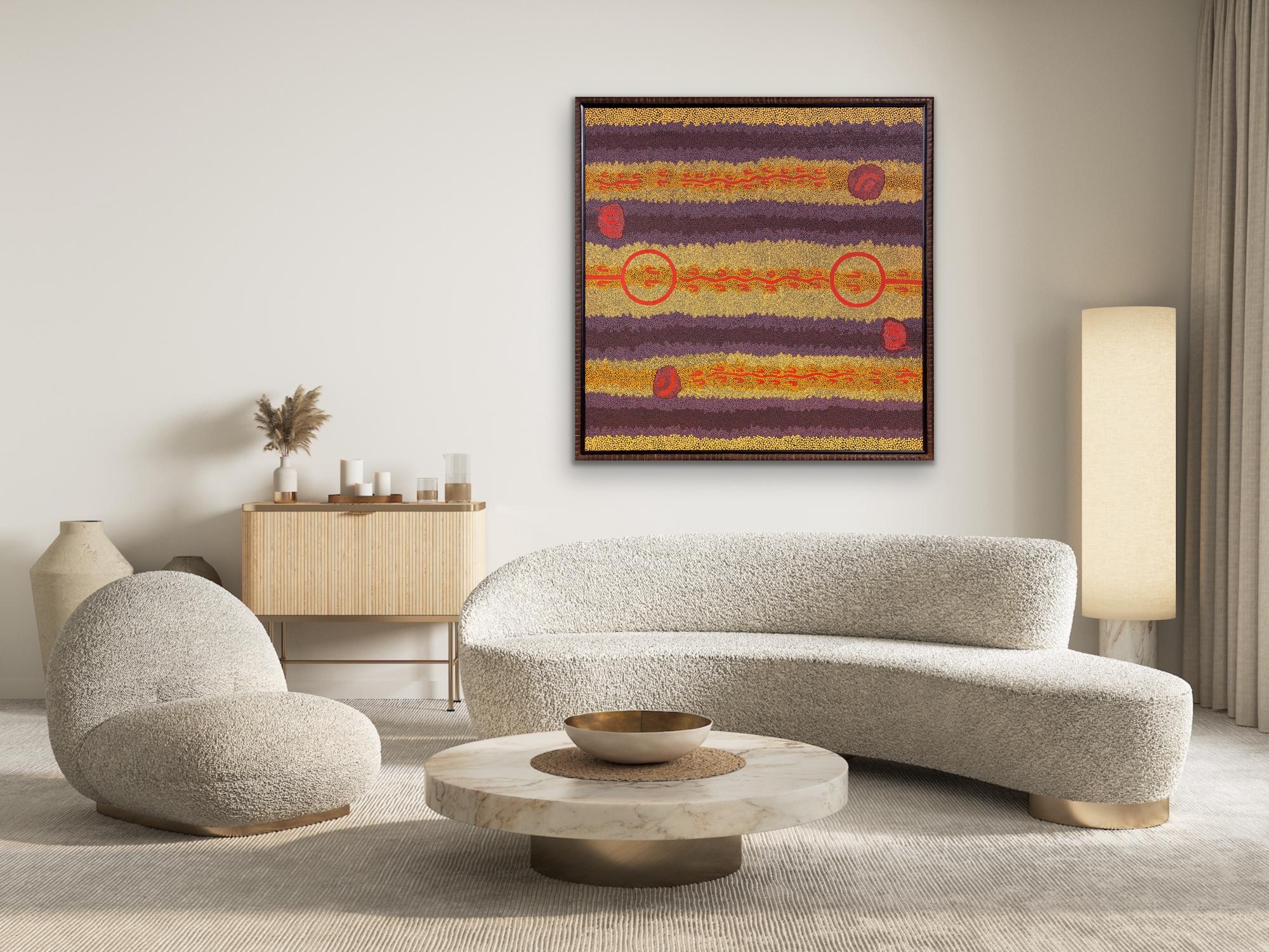 Känguru Träumen LARGE Bunte Australische Aborigine Malerei rot gelb schwarz im Angebot 8