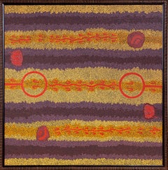 Kangaroo Dreaming LARGE Colorful Australian Aboriginal Painting red yellow black