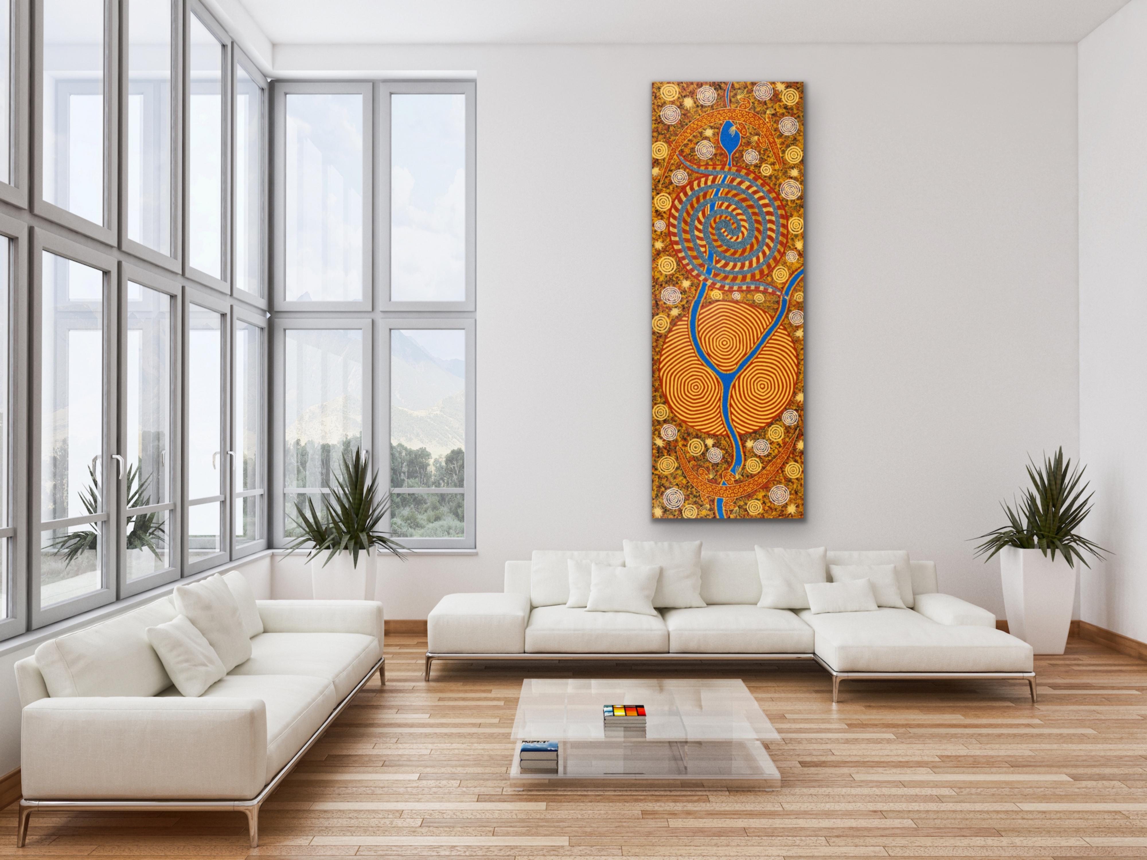 Lander River to Purtulu, Mount Theo - VERY LARGE Colorful Aboriginal Painting For Sale 11
