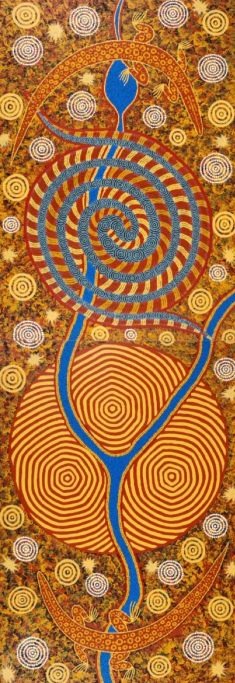 Lander River to Purtulu, Mount Theo – Buntes Aborigine-Gemälde, VERY LARGE im Angebot 1
