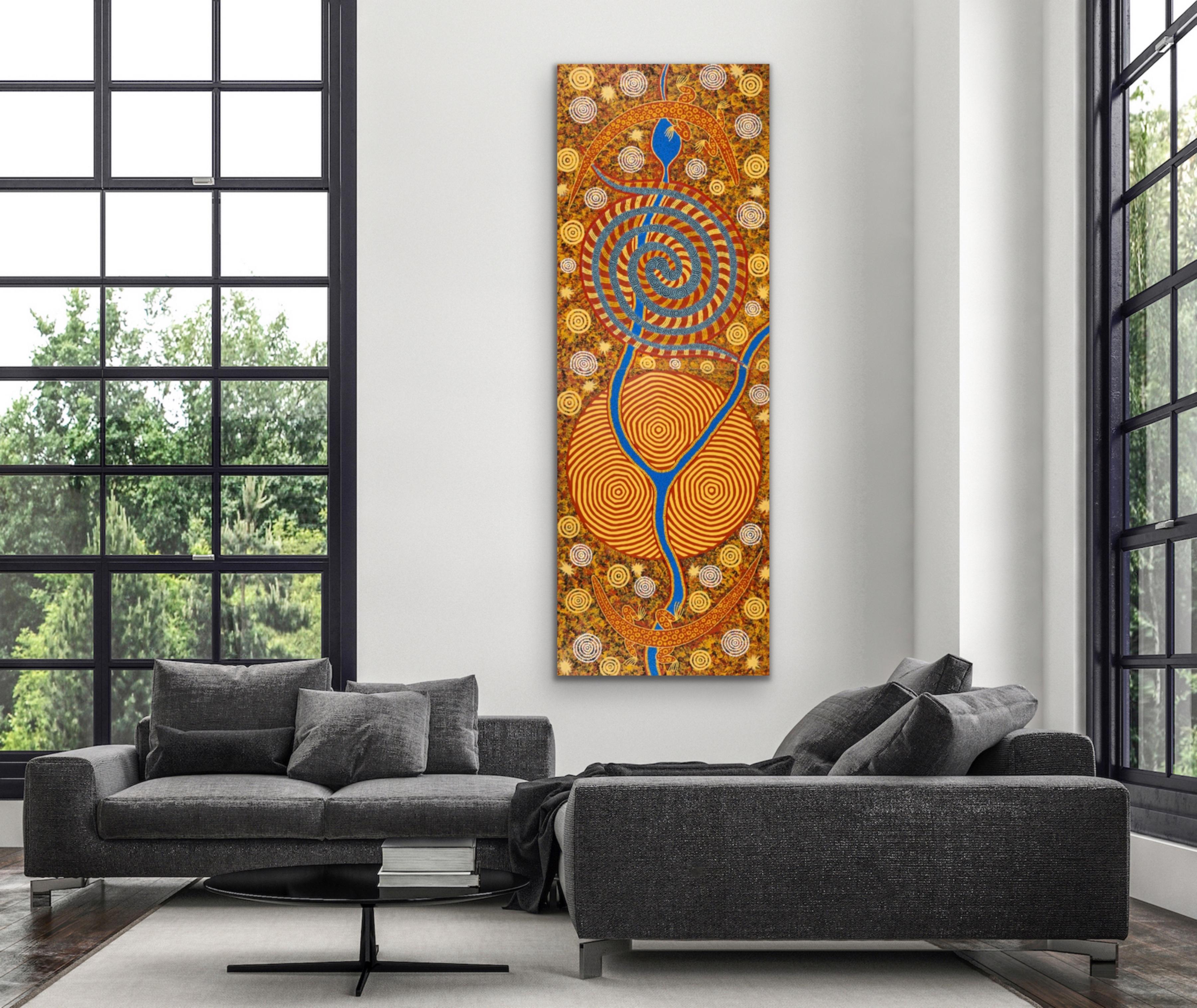 Lander River to Purtulu, Mount Theo - VERY LARGE Colorful Aboriginal Painting For Sale 3