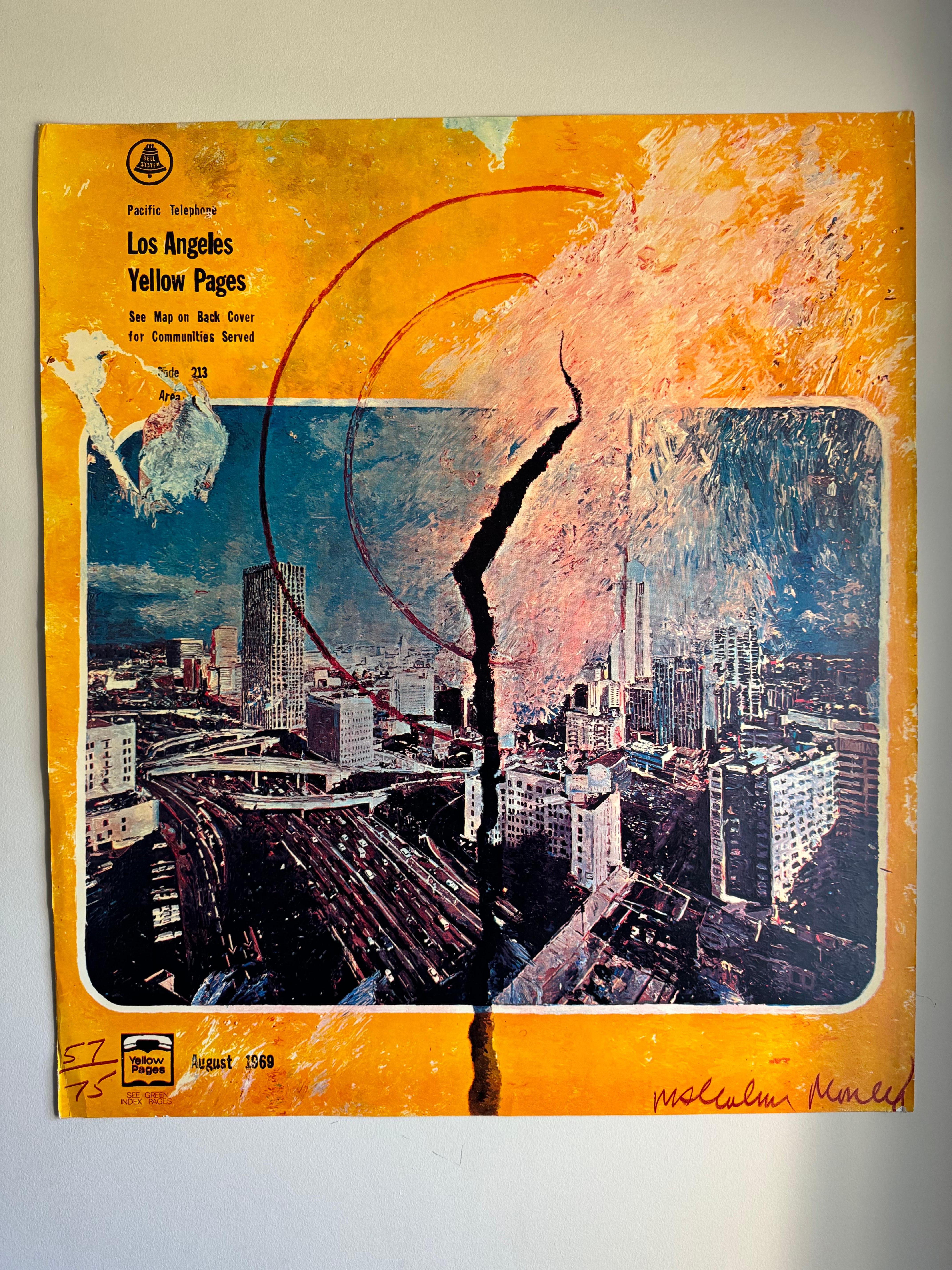 Gorgeous print for Pacific Telephone advertising the Los Angeles Yellow Pages. This print was designed by Malcolm Morley and published in 1969. This print is marked (57/75) and signed by the artist in plate.

Overall this print is in great condition