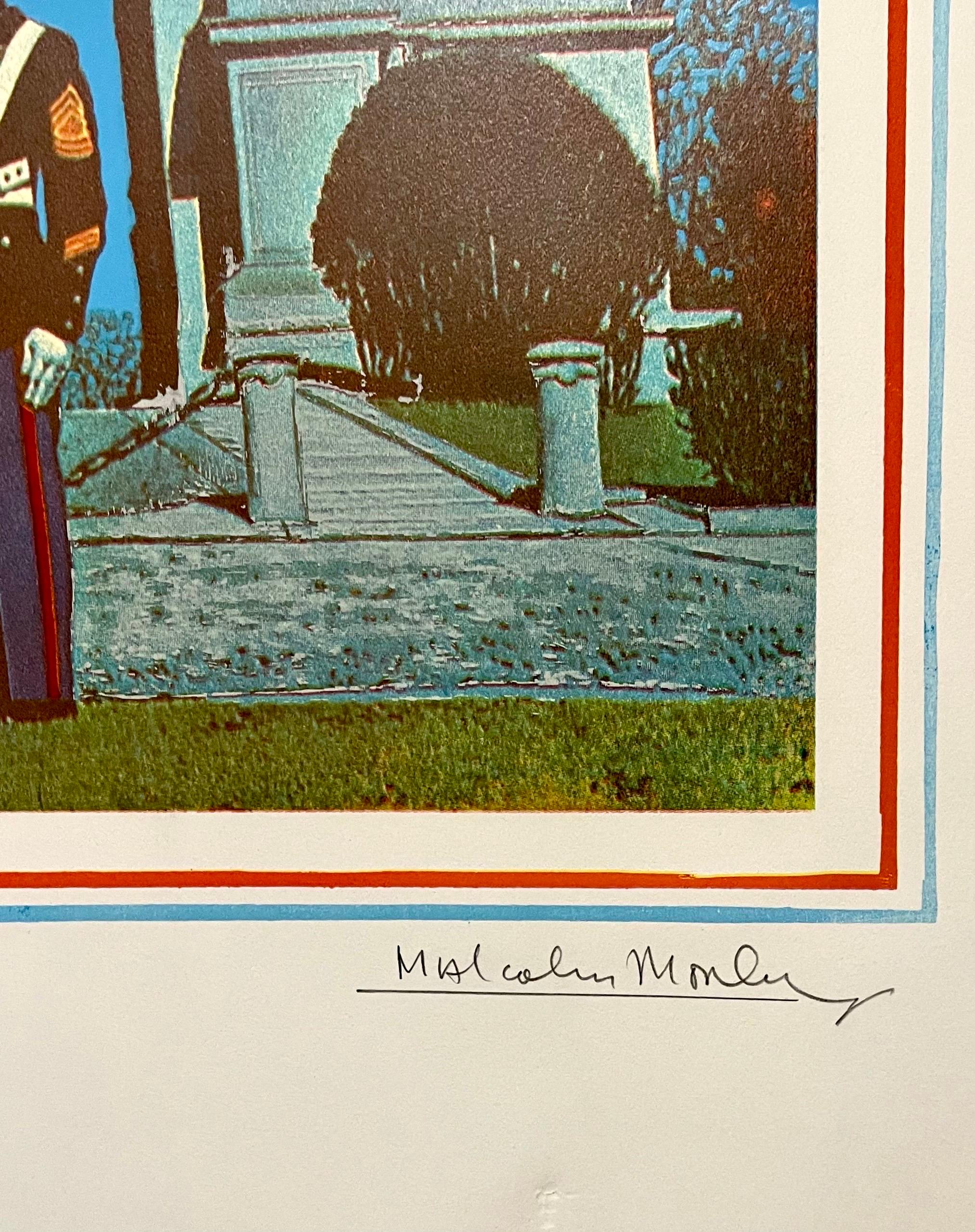 Malcolm Morley 1969 Vintage Pop Art britannique Sérigraphie Lithographie Marine w Flag en vente 2