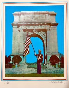 Malcolm Morley 1969 Vintage British Pop Art Serigrafia Litografia Marin con bandiera