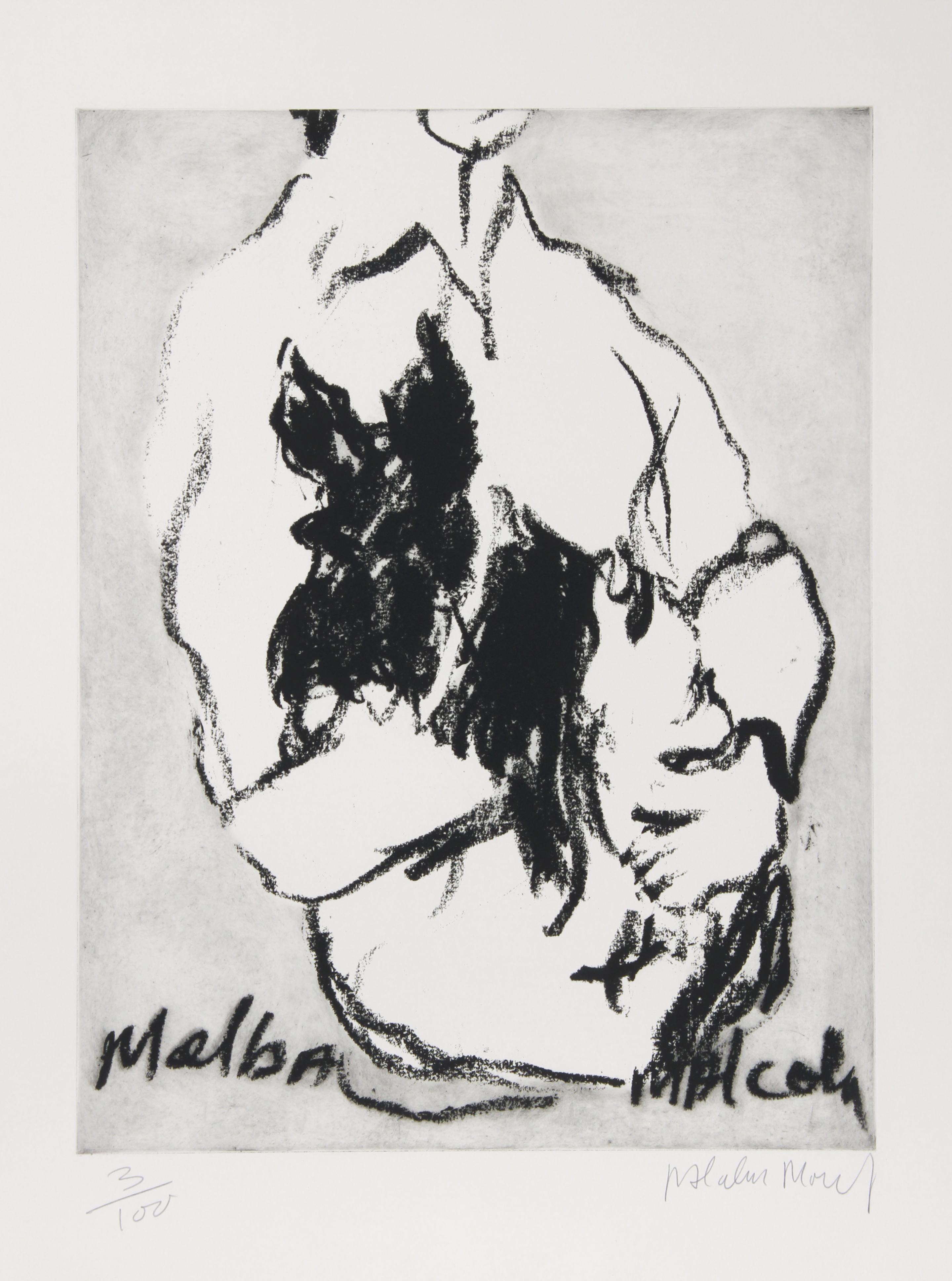 Artista: Malcolm Morley, Británico (1931 - 2018)
Título: Melba, Malcolm 
Año: hacia 1980
Técnica: Aguafuerte, firmado y numerado a lápiz
Edición: 100
Tamaño de la imagen: 24 x 18 pulgadas 
Tamaño: 76,2 cm x 55,88 cm (30 pulg. x 22 pulg.)