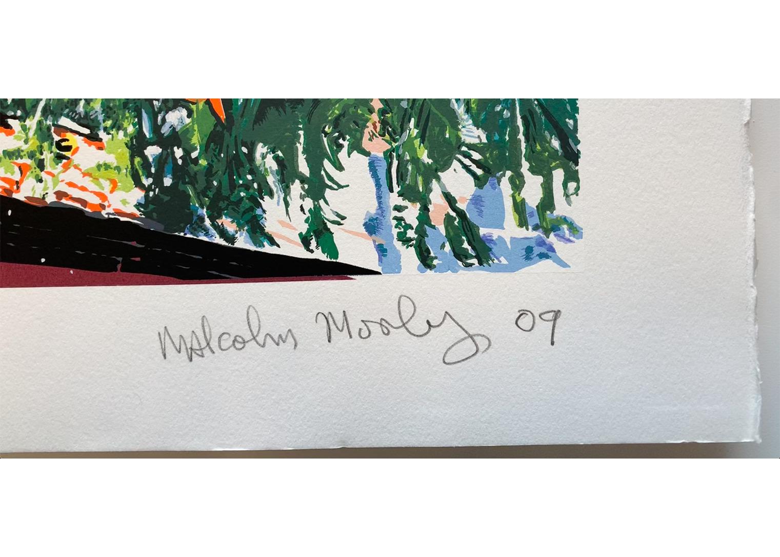 Tankerton Bay von Malcolm Morley (farbener Druck von Vögeln und Figuren in der Bucht) im Angebot 1
