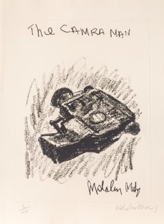 Vintage The Camra Man, Etching by Malcolm Morley