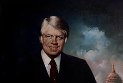 Jimmy Carter, American Realist Oil Painting on Canvas by Malcolm Parle