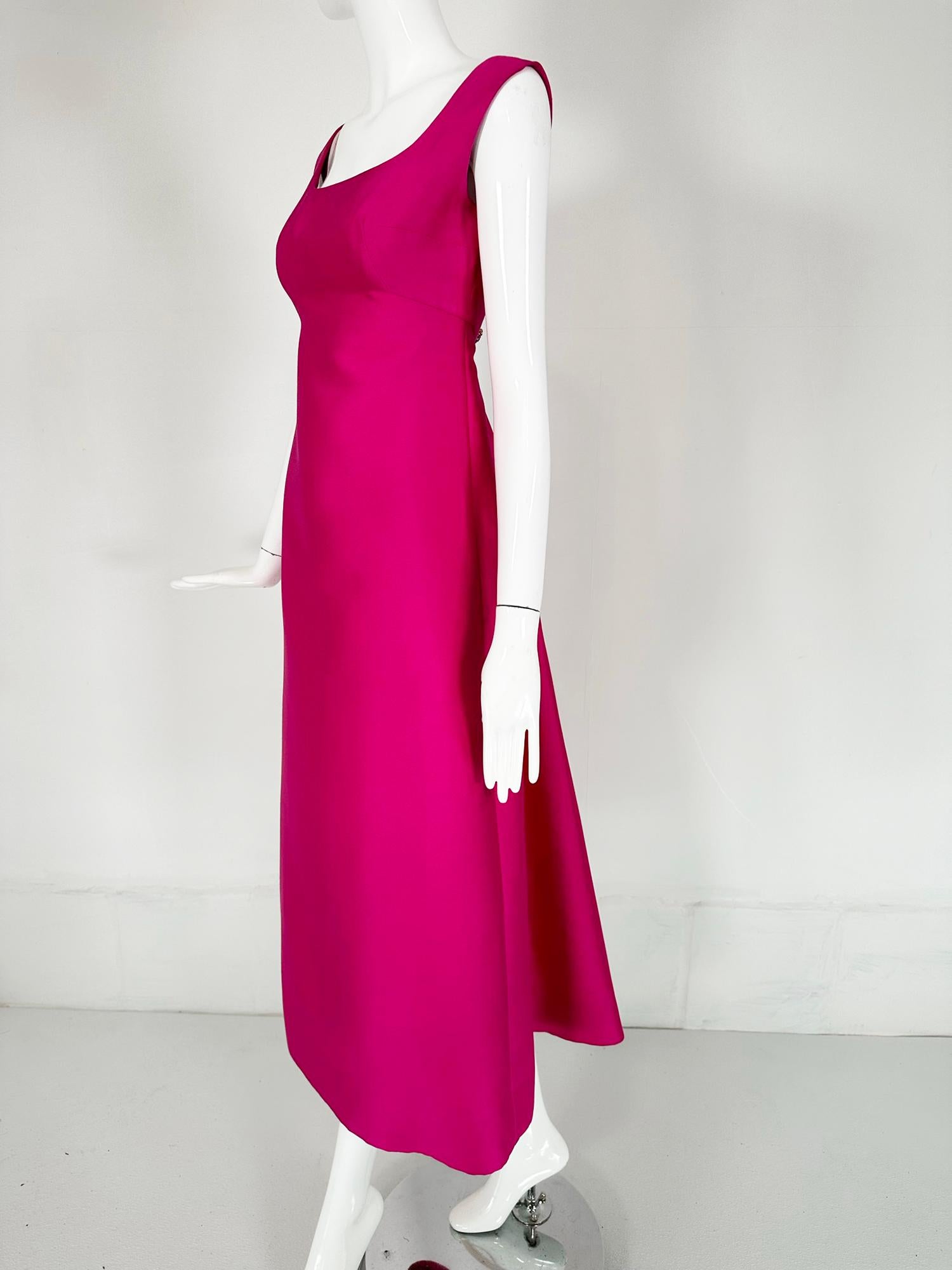 Malcolm Starr Fuchsia Pink Silk Twill Evening Dress Early 1960s For Sale 5