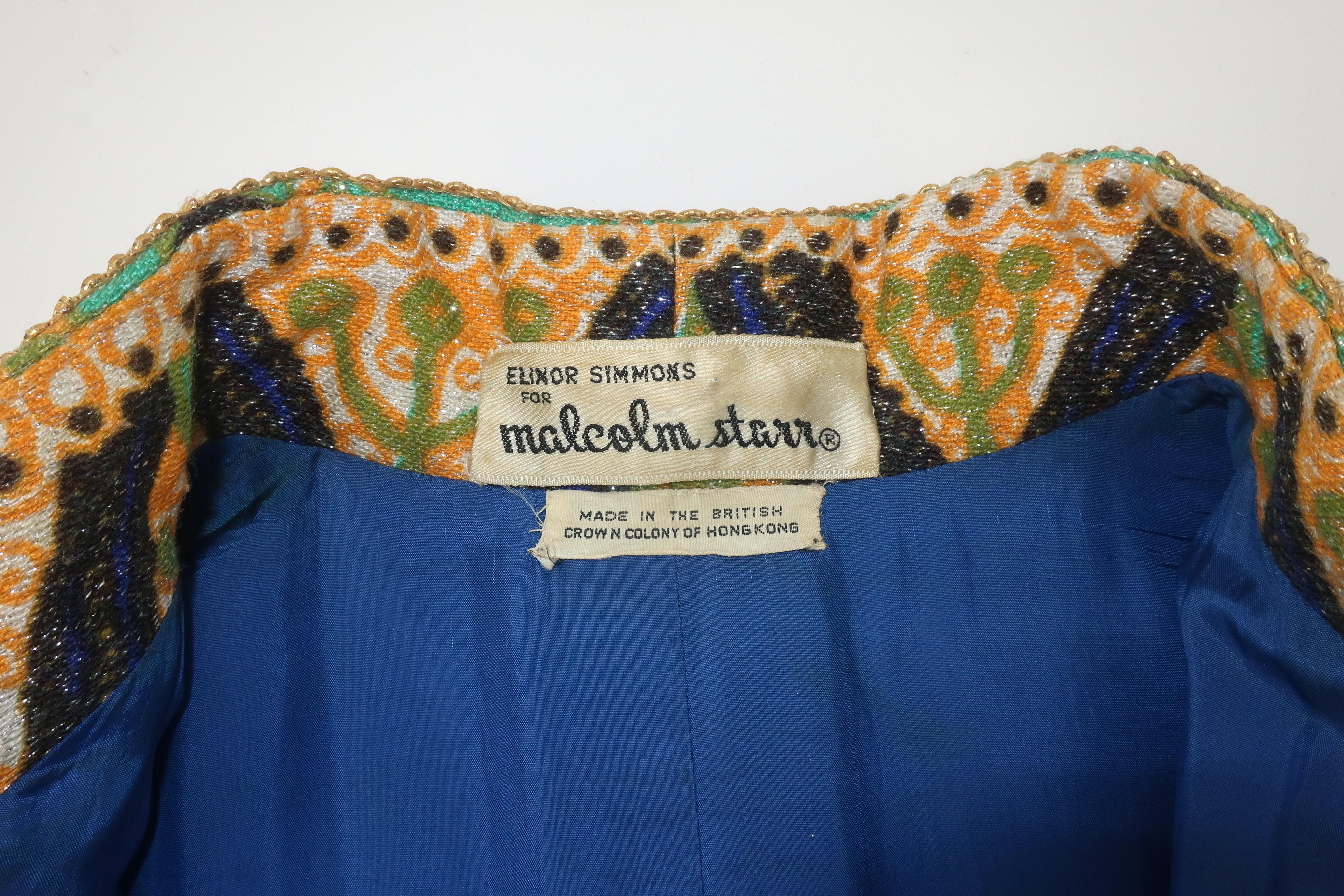 Malcolm Starr Mod Gold Lamé Brocade Coat & Pant Suit, 1960’s For Sale 9