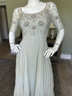 Malcolm Starr Vintage Evening Dress with Crystal Embellishments