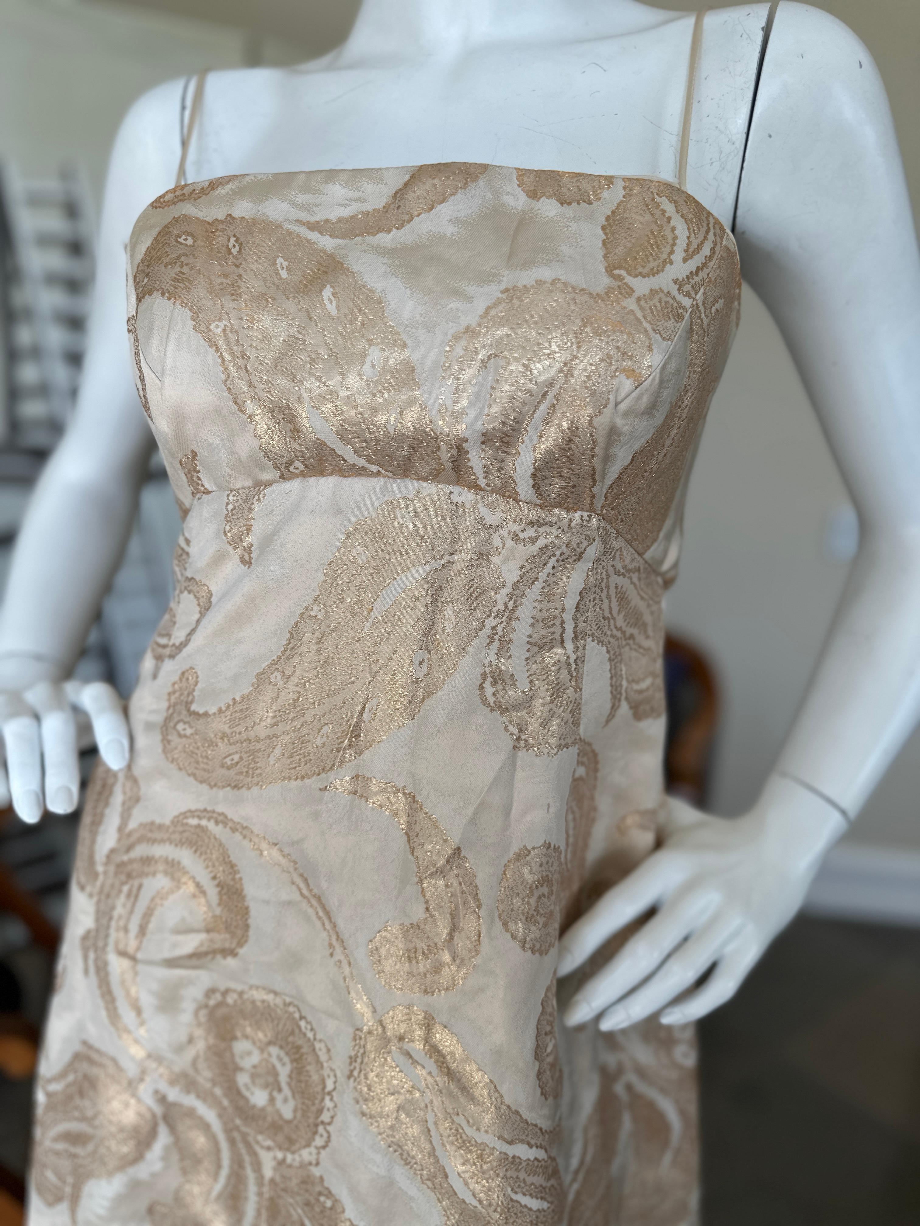  Malcolm Starr Vintage Gold Brocade Evening Dress For Sale 4