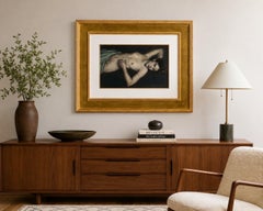 Malcolm T. Liepke, pastello originale su carta, “Nudo sdraiato”, firmato e datato 1999