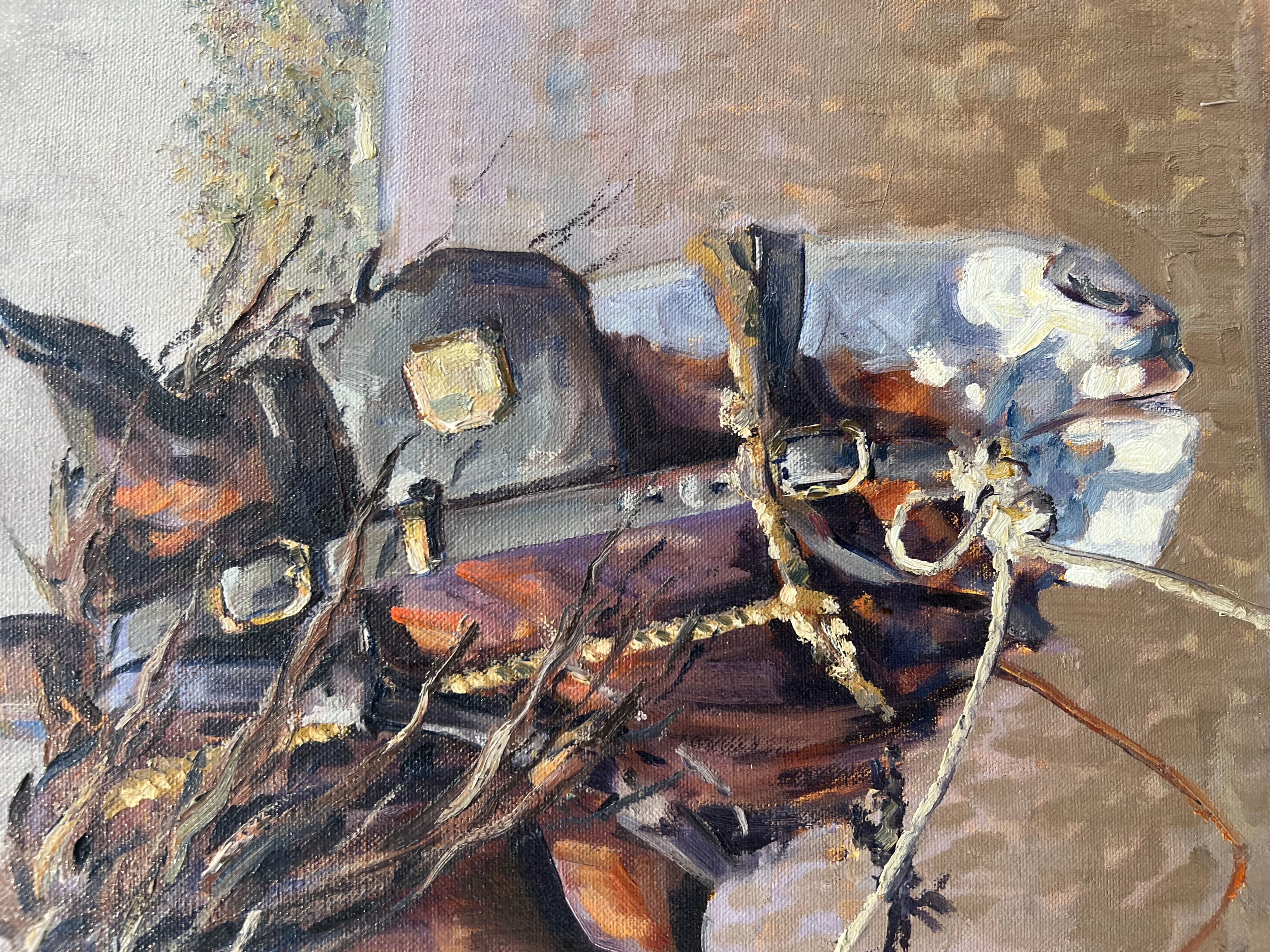 Draft Horse - Gray Animal Painting by Malcom Coward
