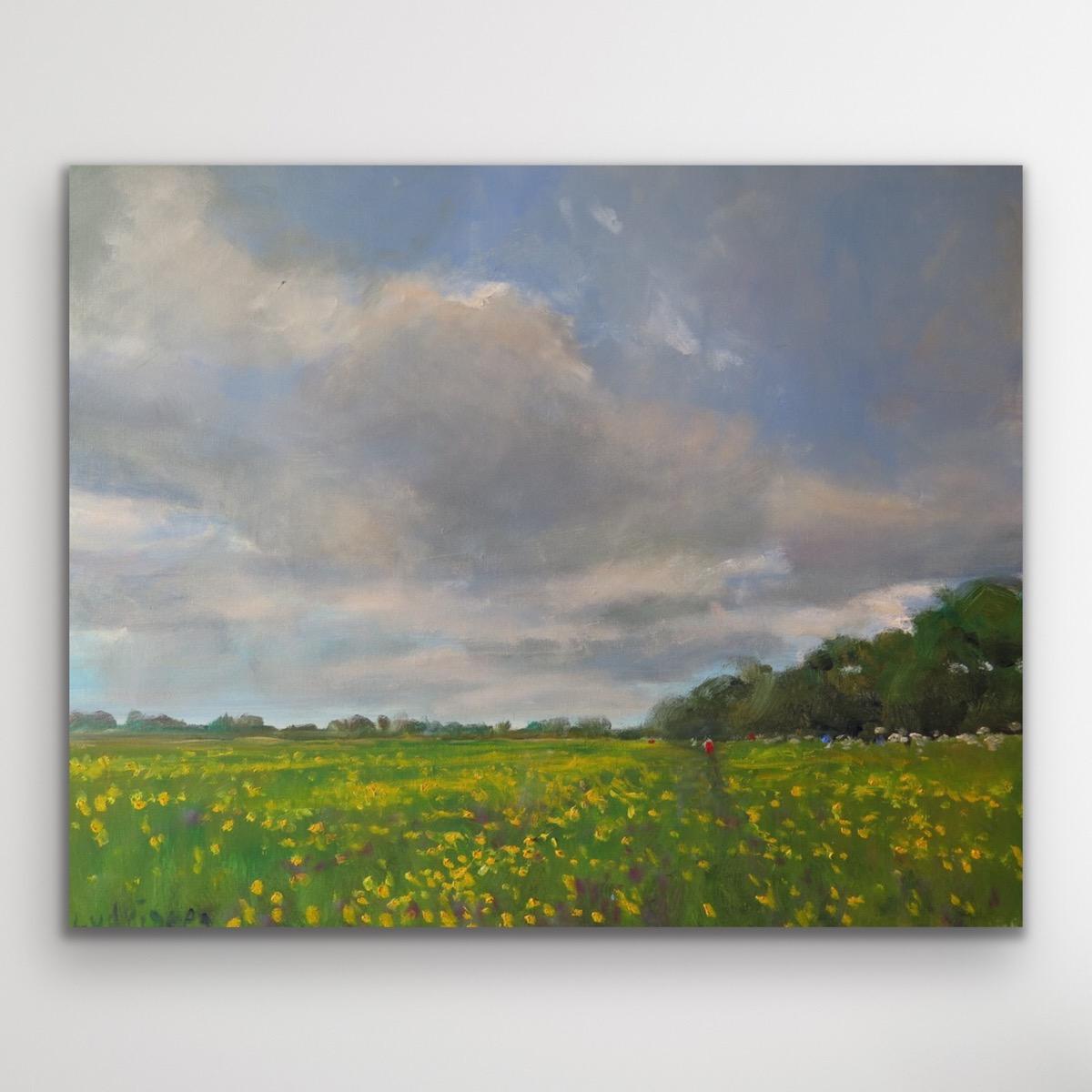 Buttercup Meadow, original art, landscape art, Yorkshire For Sale 3