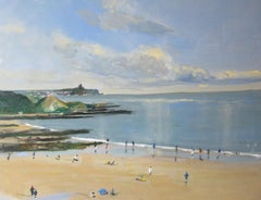 Cayton Bay, 17 de junio, Pintura original, Paisaje, Paisaje marino, Playa