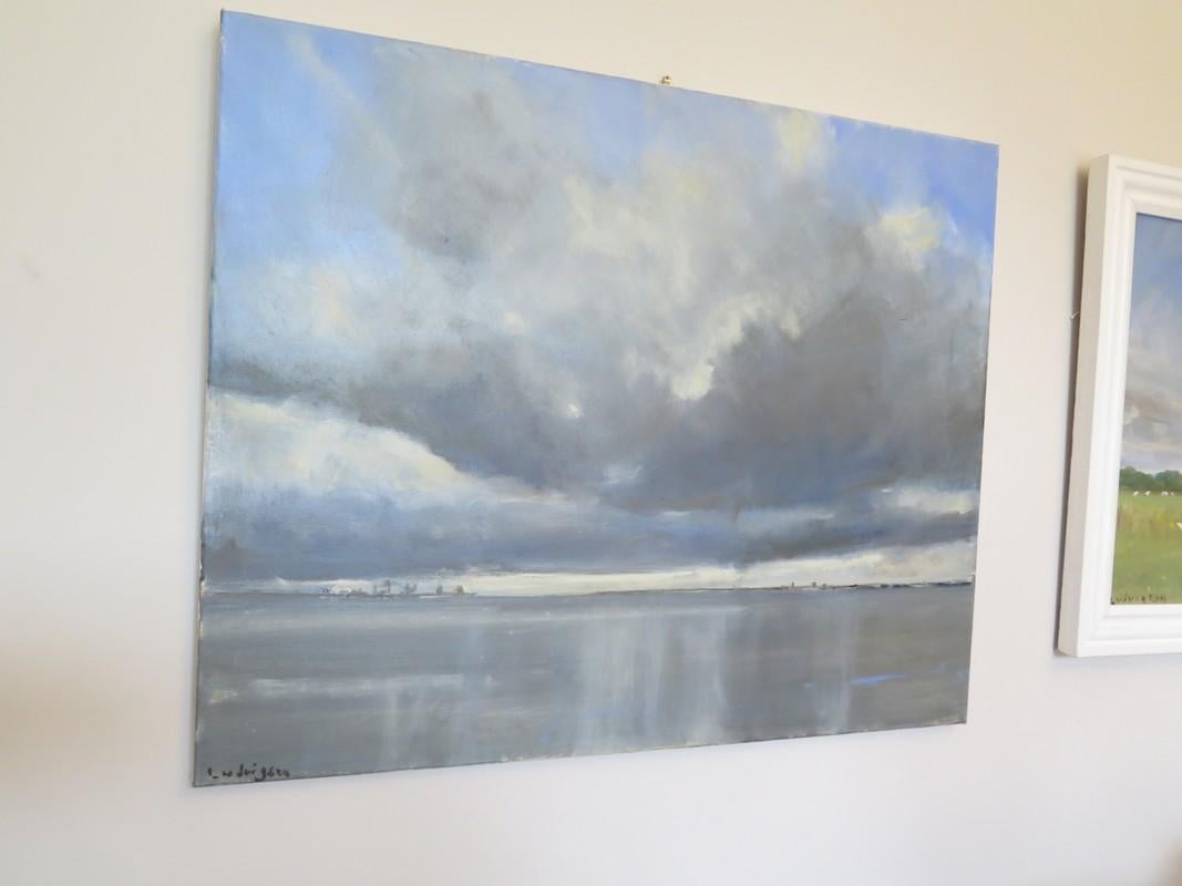 Coulds Over the Humber with Oil on Canvas, Painting by Malcom Ludvigsen For Sale 2