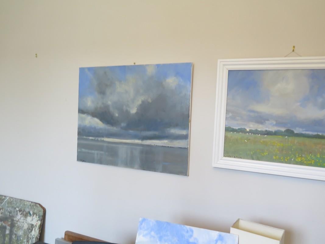 Coulds Over the Humber with Oil on Canvas, Painting by Malcom Ludvigsen For Sale 8