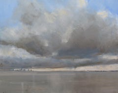 Coulds Over the Humber with Oil on Canvas, Painting by Malcom Ludvigsen
