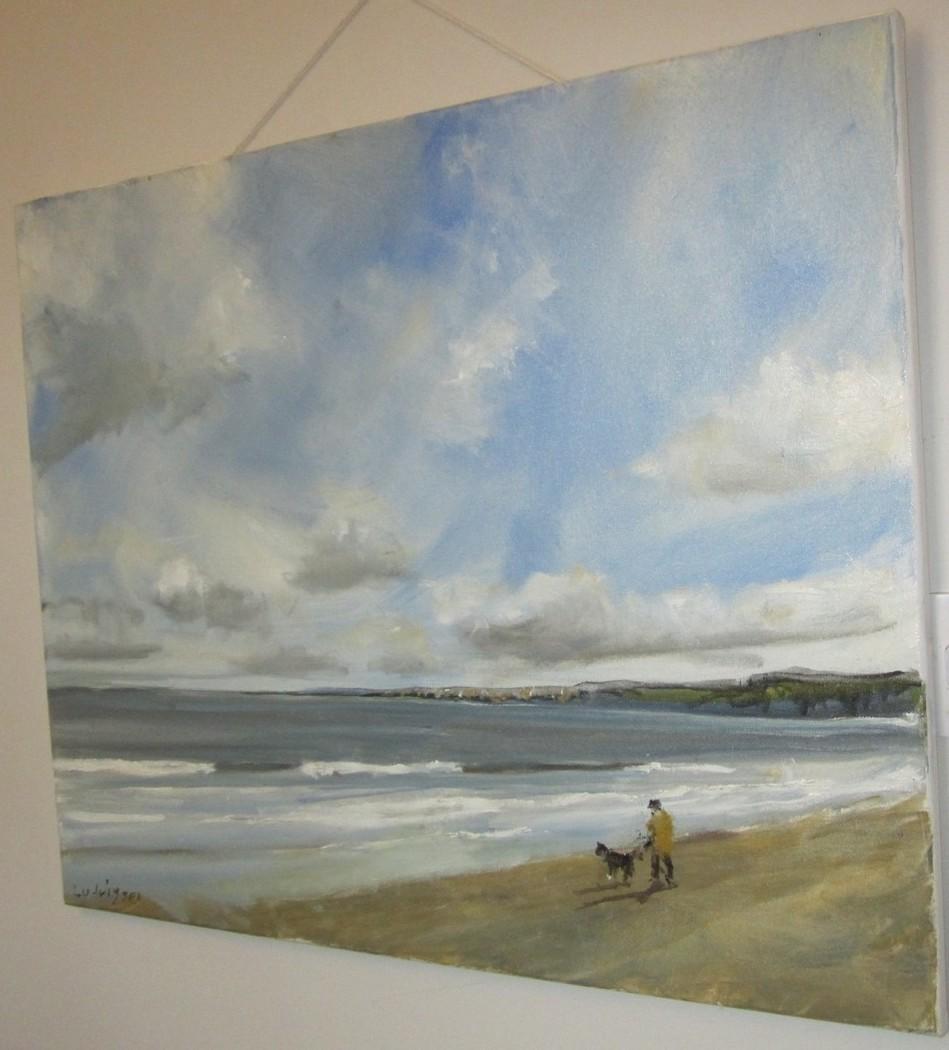 Bahía de Filey, 19 de marzo, Pintura original, Paisaje, Paisaje marino, Playa - Art Contemporáneo de Malcom Ludvigsen