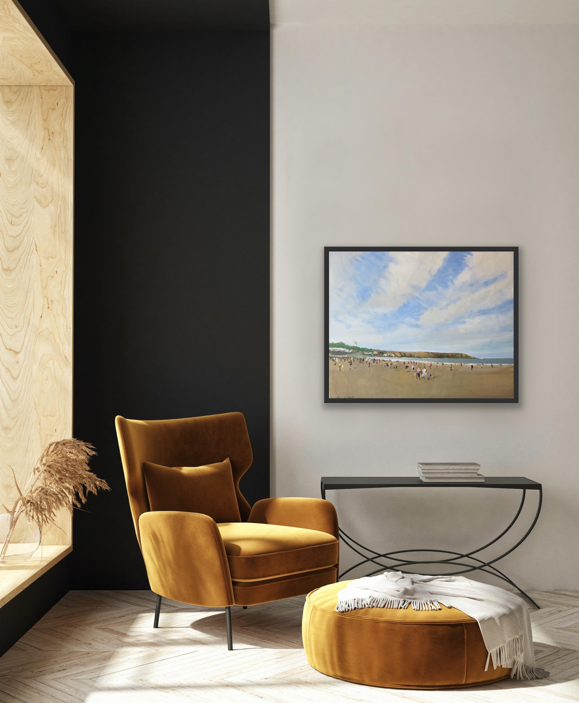Playa de Filey, 29 de julio, Pintura original, Paisaje, Paisaje marino, Playa en venta 5