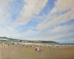 Playa de Filey, 29 de julio, Pintura original, Paisaje, Paisaje marino, Playa