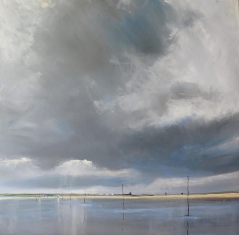 High Tide at Holy Island by Malcom Ludvigsen For Sale 2
