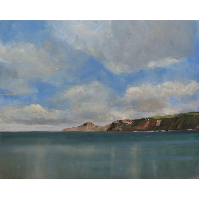 Malcom Ludvigsen Landscape Painting - Runswick Bay, Yorkshire Seascape Painting, Classical Style Seaside Art