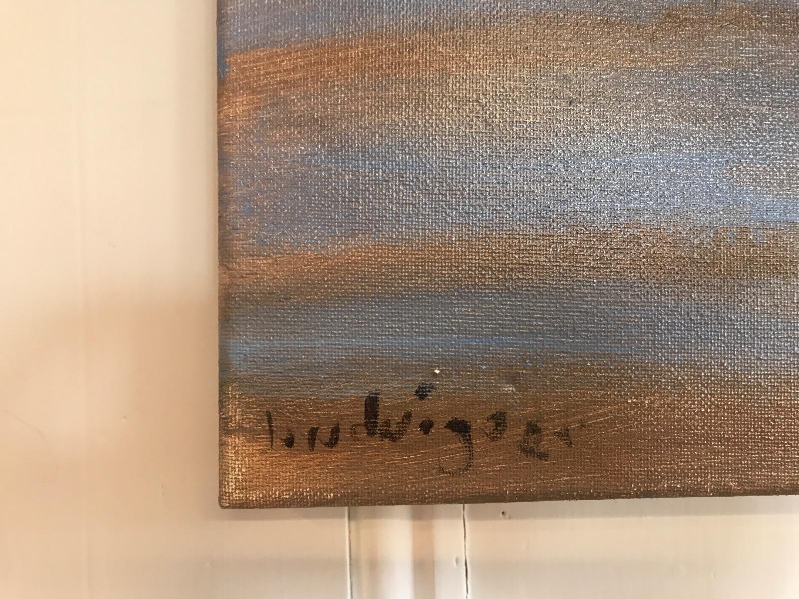 Sandsend, 13 maggio, Quadro originale, Paesaggio, Paesaggio marino, Spiaggia - Painting di Malcom Ludvigsen
