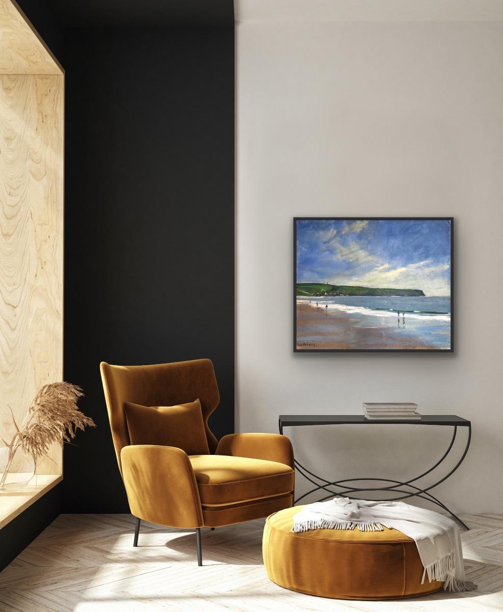 Sandsend, 13 maggio, Quadro originale, Paesaggio, Paesaggio marino, Spiaggia in vendita 3