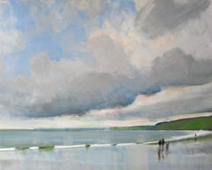 Scarborough, 22 luglio, Pittura originale, Paesaggio, Paesaggio marino, Spiaggia