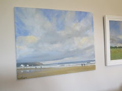 Scarborough, North Beach with Oil on Canvas, Painting by Malcom Ludvigsen