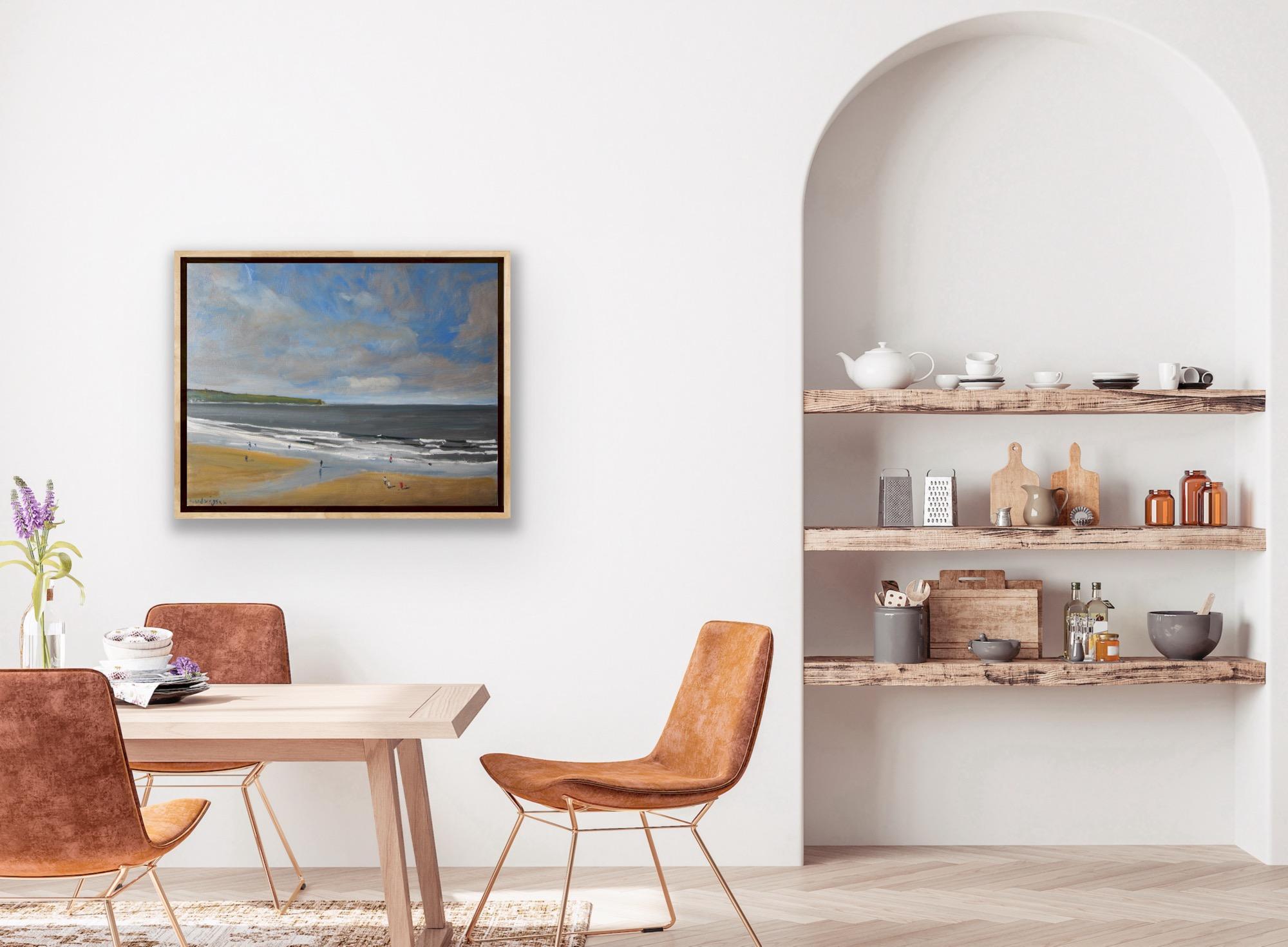 Spiaggia di Whitby, 4 agosto, Quadro originale, Paesaggio, Paesaggio marino, Spiaggia in vendita 5